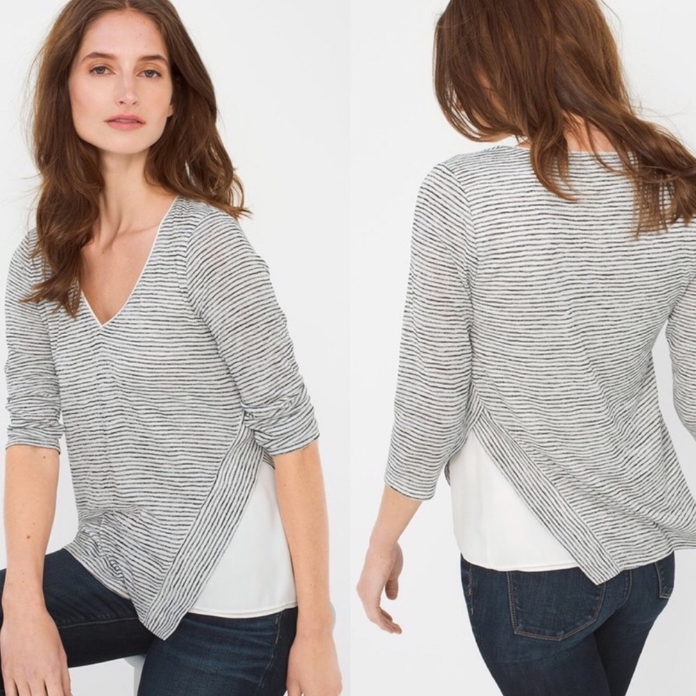 White House Black Market Striped Knit Top, Size XS